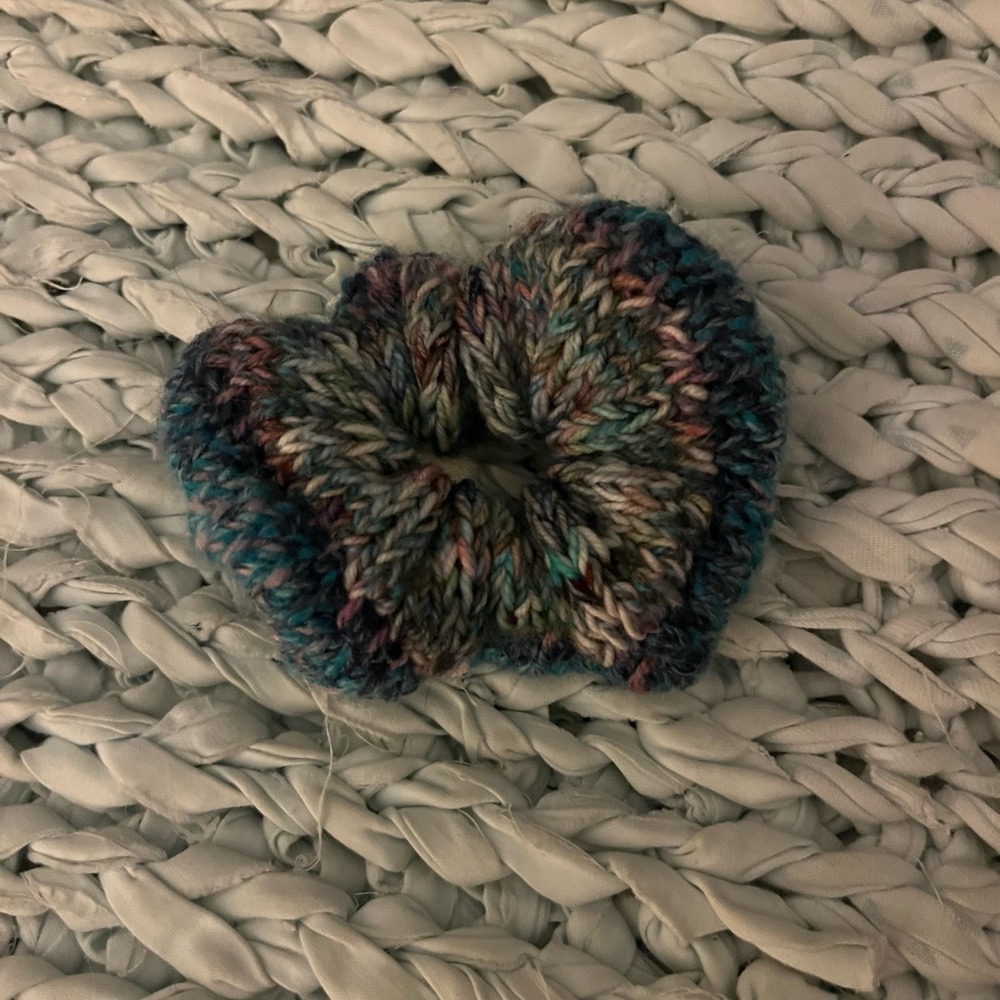 Multicolor Knit Hair Scrunchie
